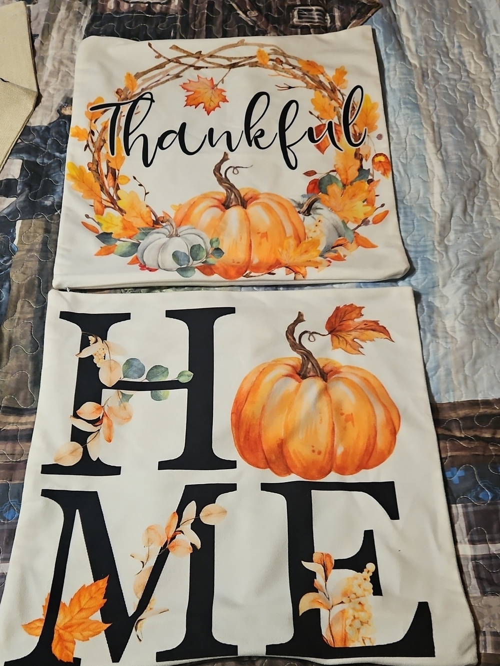 Thankful & HOME Pumpkin Pillow Covers - Fall Harvest Decor